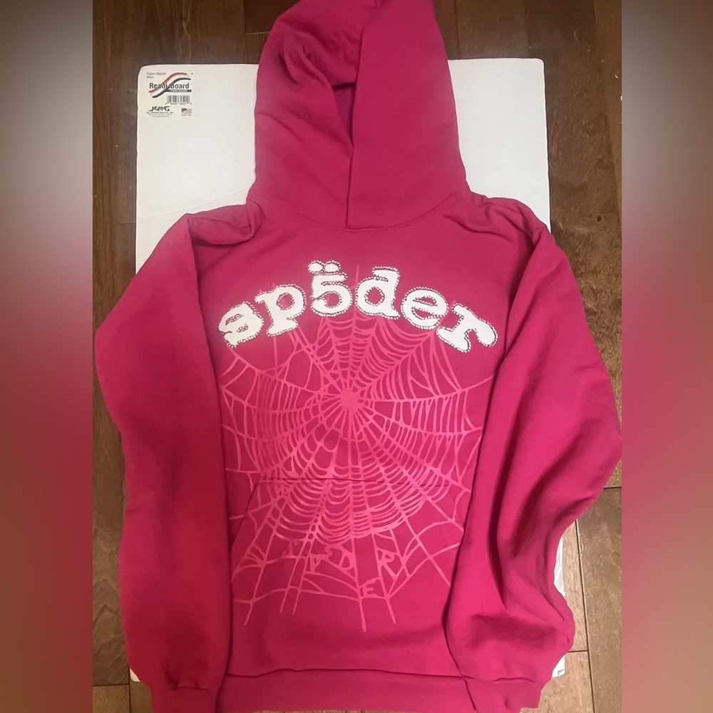 Pink Rhinestone Sp5der hoodie